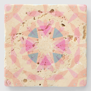 Soft Pink Blue Magic Star Pastel Eclectic Decor Stone Coaster