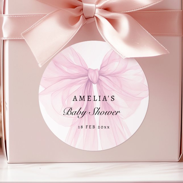 Soft Pink Blush Bow Baby Girl Stickers (Creator Uploaded)