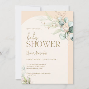 Soft pink boho Arch Baby Shower Party Invitation