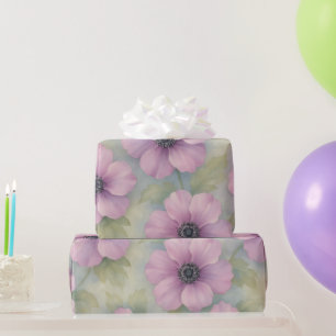 Soft Pink Botanical Floral Wrapping Paper
