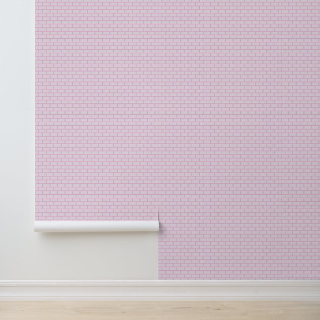 Soft Pink Brick Pattern Design Wallpaper (Application)