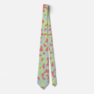 Soft Pink Camo in Light Lime Green and Pale Blue Tie