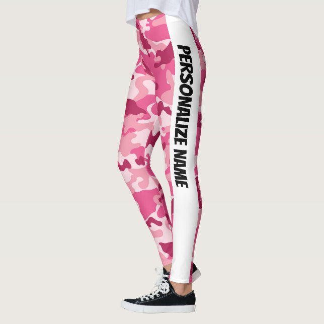 Soft Pink Camouflage PERSONALIZE  Leggings (Left)