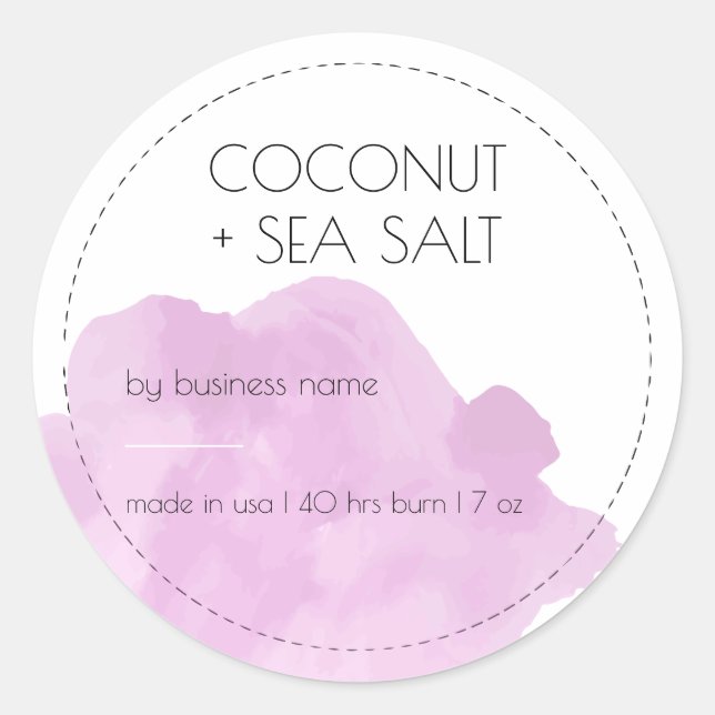 Soft Pink Candle Product Label Design Stickers (Front)