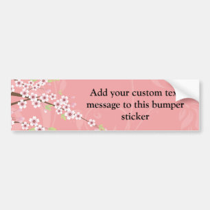 Soft Pink Cherry Blossom Bumper Sticker