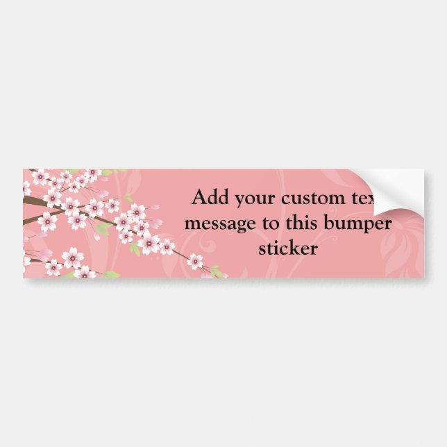 Soft Pink Cherry Blossom Bumper Sticker (Front)