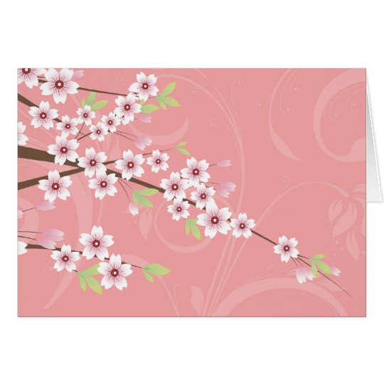 Soft Pink Cherry Blossom Card