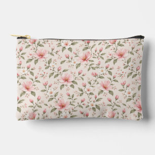 Soft Pink Cherry Blossom Floral Seamless Pattern Accessory Pouch