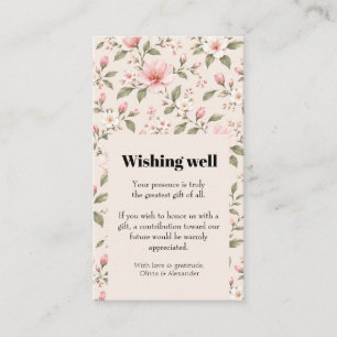 Soft Pink Cherry Blossom Floral Seamless Pattern Enclosure Card
