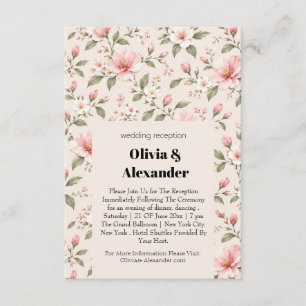 Soft Pink Cherry Blossom Floral Seamless Pattern Enclosure Card