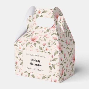 Soft Pink Cherry Blossom Floral Seamless Pattern Favour Box