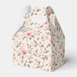 Soft Pink Cherry Blossom Floral Seamless Pattern Favour Box
