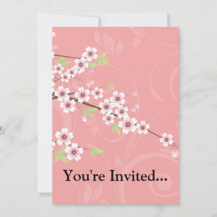 Soft Pink Cherry Blossom Invitation