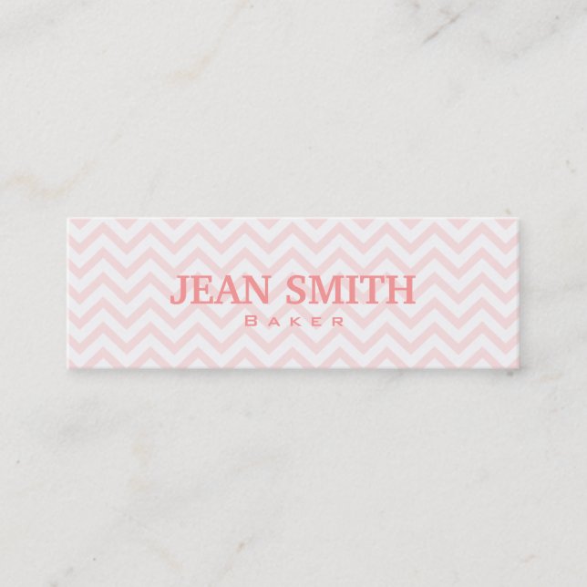 Soft Pink Chevron Baker Business Card (Front)