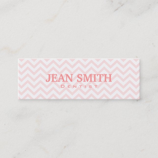 Soft Pink Chevron Dentist Business Card (Front)