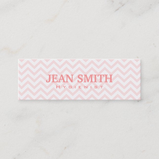 Soft Pink Chevron Hygienist Business Card (Front)
