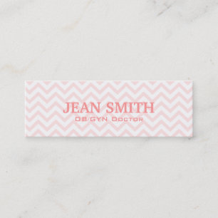 Soft Pink Chevron OB/GYN Business Card