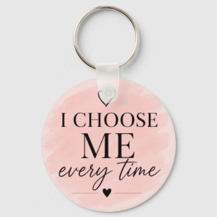 Soft Pink Chic Self Love Aesthetic Key Ring