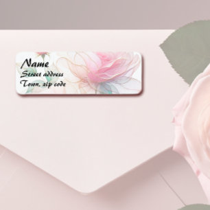 Soft Pink Chiffon Rose Label