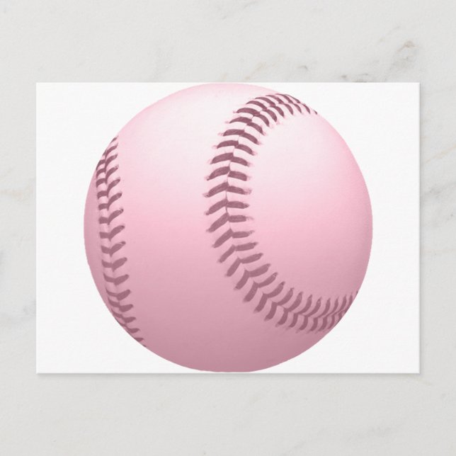 Soft Pink Coloured Baseball Postcard (Front)