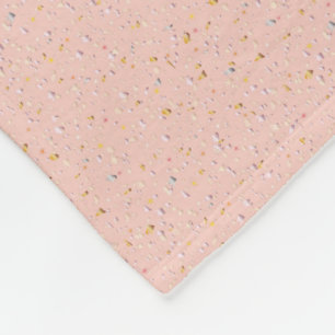 Soft pink confetti fleece blanket