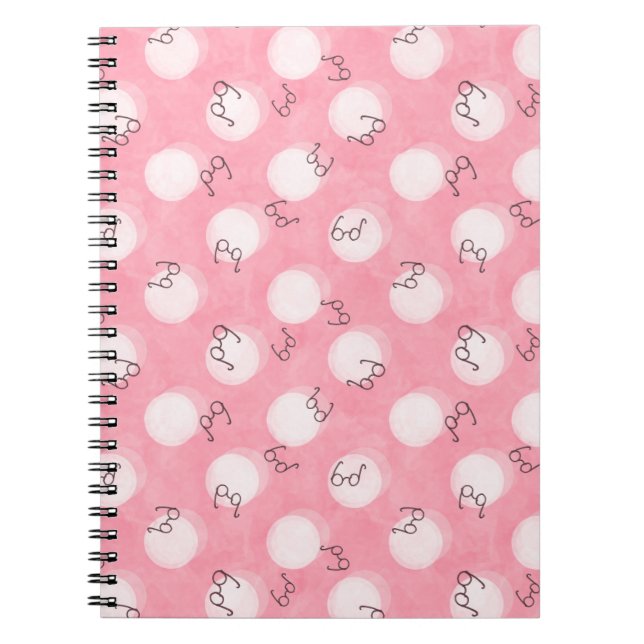 Soft Pink Cute Pattern – Minimal Aesthetic Polka Notebook (Front)