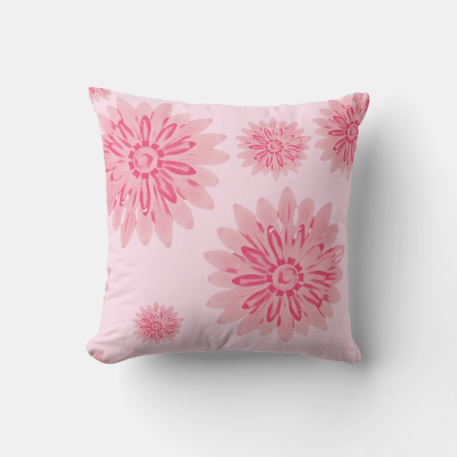 Soft Pink Daisies Cushion (Front)