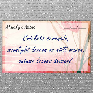 Soft Pink Delicate Floral Trendy 10" x 6" Post-it Notes