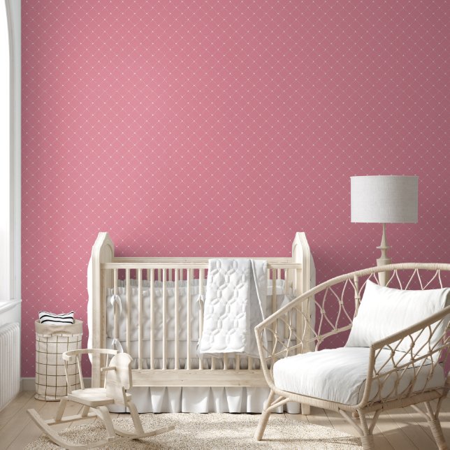 Soft Pink Diamond Lattice Wallpaper (Kids)
