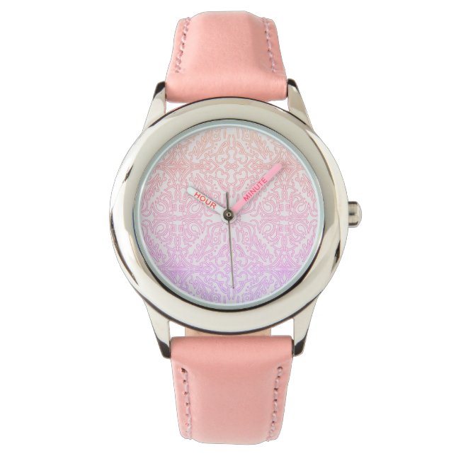 Soft Pink Dream Mandala pattern series Watch (Front)