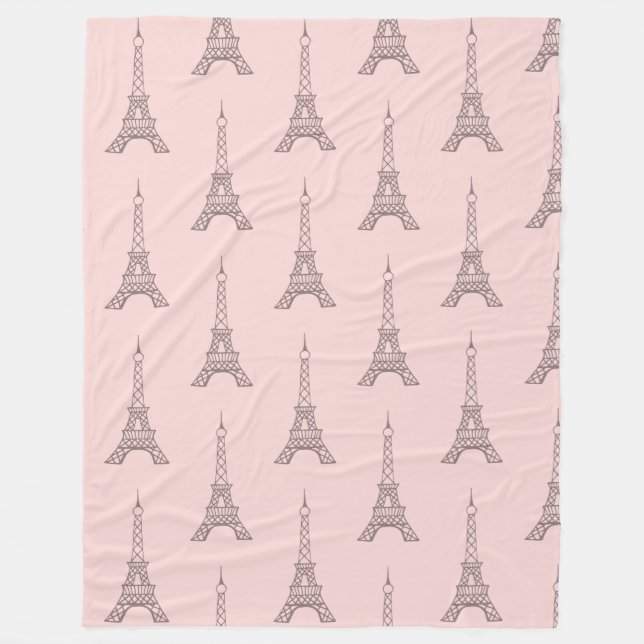 Soft Pink Eiffel Tower Blanket Gift (Front)