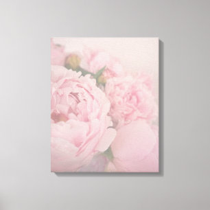 Soft Pink Elegant Floral Peonies Canvas Print