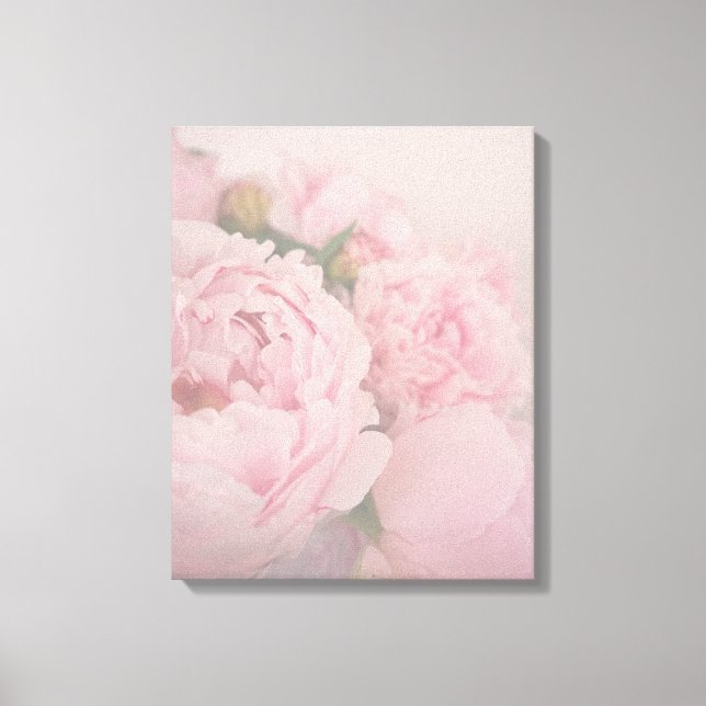 Soft Pink Elegant Floral Peonies Canvas Print (Front)