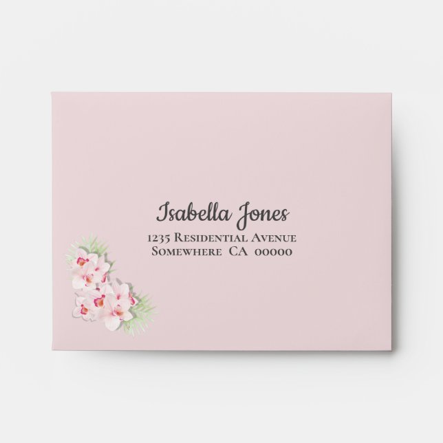 Soft Pink Envelope with Pink Floral Lining (Front)