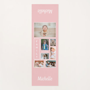 Soft Pink Family Photos Personalised Yoga Mat
