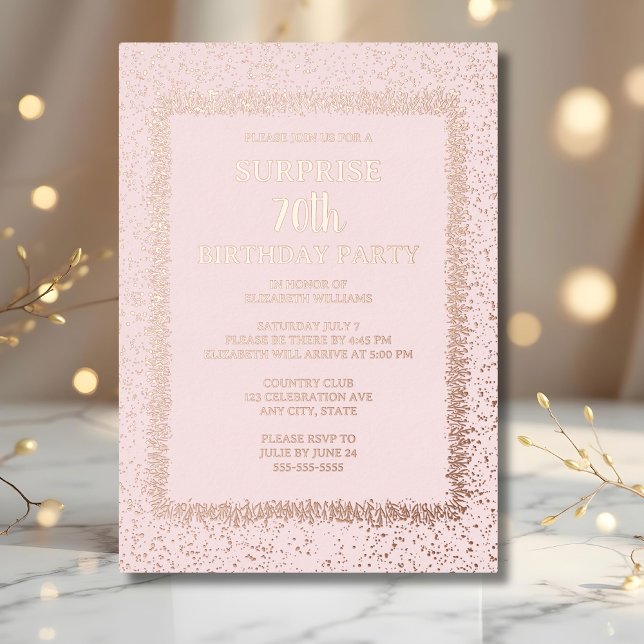 Soft Pink Floral 70th Custom Surprise Birthday     (Creator Uploaded)