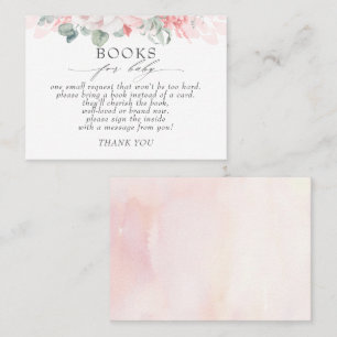 Soft Pink Floral Baby Books Request Business Card