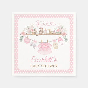Soft Pink Floral Baby Girl Clothes Boho Nursery Napkin
