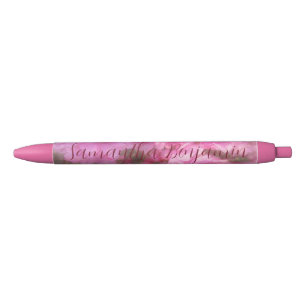 Soft Pink Floral  Blue Ink Pen