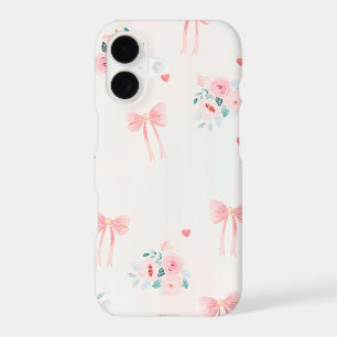 Soft Pink Floral & Bow Pattern – Cute Romantic