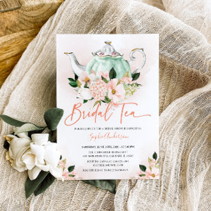 Soft Pink Floral Bridal Tea Party Bridal Shower Invitation