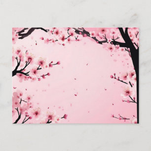 Soft Pink Floral Cherry Blossom Postcard