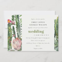 SOFT PINK FLORAL DESERT CACTI WATERCOLOR WEDDING