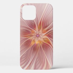 Soft Pink Floral Dream Abstract Fractal Art Flower iPhone 12 Case