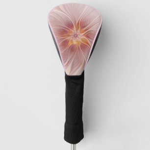 Soft Pink Floral Dream Abstract Fractal Art Flower Golf Head Cover