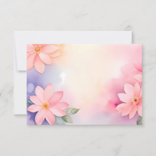 Soft Pink Floral Frame Watercolor Border Invitation
