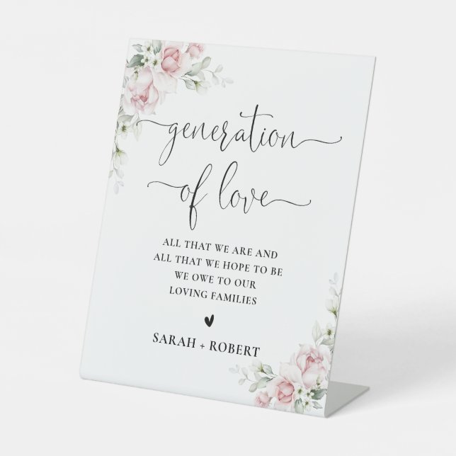 Soft Pink Floral Generation of Love Sign (Front)