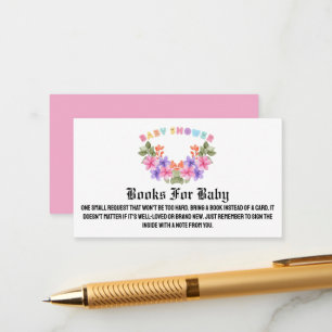 Soft Pink Floral Girl Baby Shower Enclosure Card