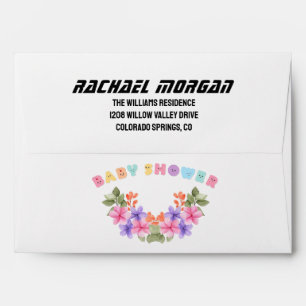  Soft Pink Floral Girl Baby Shower     Envelope