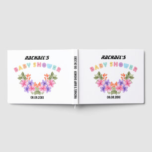 Soft Pink Floral Girl Baby Shower Guest Book